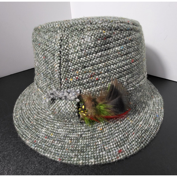 Hanna Hats Of Donegal Town Of Ireland Pure New Wool L Handcrafted Walking Tweed - Picture 2 of 10